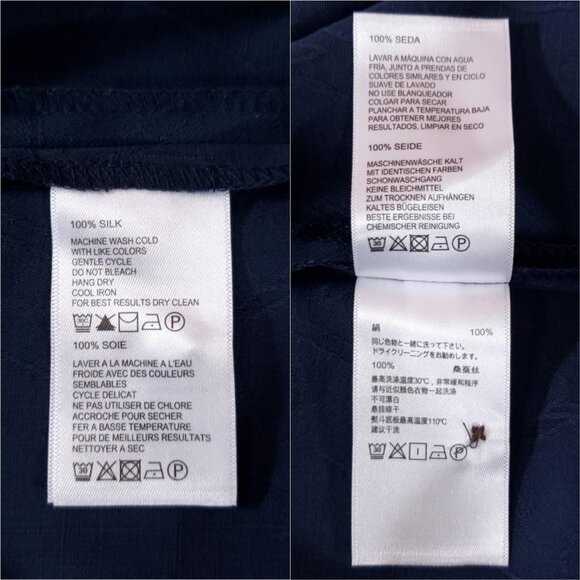 NWT Tommy Bahama Dayton Flyers Mens Large Silk Floral Hawaiian Shirt Navy Blue - Picture 11 of 14